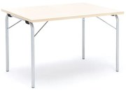 Skladací stôl NICKE, 1200x800x720 mm, laminát - breza, strieborná