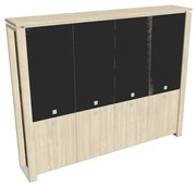 Vysoká skriňa Verno+ 260 x 46 x 210 cm, kombinované dvere, agát / čierna