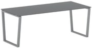 Kancelársky stôl PRIMO IMPRESS, 200x90 cm, sivostrieborná podnož, grafit