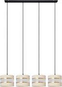 Luster na lanku HELEN 4xE27/15W/230V krémová/čierna/zlatá