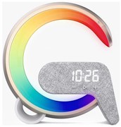 Immax 08986L-LED RGB Stmievateľná lampa s budíkom a Qi nabíjaním 30W/230V zlatá