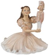 Vianočná dekorácia socha Balerína s Luskáčikom - 12*12*13 cm