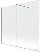 Mexen Velar, 2-krídlová posuvná vaňová zástena 180 x 150 cm, 8mm číre sklo, brúsená oceľ, 896-180-000-01-97