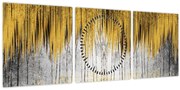Obraz - Zlaté čiary (s hodinami) (90x30 cm)