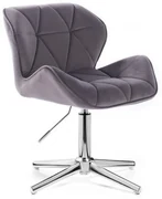 LuxuryForm DESIGN Stolička MILANO VELUR na striebornom kríži - tmavo šedá