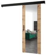 Posuvné dvere 90 cm Sharlene II (dub artisan + čierna matná + čierna) (so zrkadlom). Akcia -6%. Vlastná spoľahlivá doprava až k Vám domov. 1043630