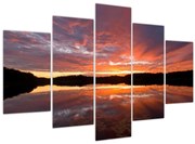 Obraz - Západ slnka nad jazerom (150x105 cm)