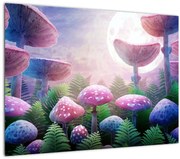 Obraz - Huby pri splne, grafika (70x50 cm)