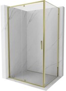 Mexen Exo, výklopný sprchový kút 100 x 70 cm, číre sklo, zlatá, 819-100-070-50-00