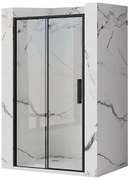 Rea Rapid Slide, posuvné sprchové dvere 1300 x 1950 mm, 6mm číre sklo, čierny profil, REA-K6403