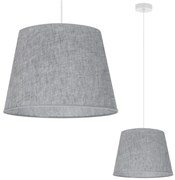 Závesné svietidlo Len, 1x šedé textilné tienidlo, (fi 38 cm), w
