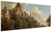 Obraz - Jan van der Heyden, View Down a Dutch Canal, reprodukcia (120x50 cm)