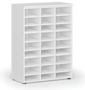 Triediaci regál PRIMO WHITE, 800 x 420 x 1087 mm, 27 priehradok, biely