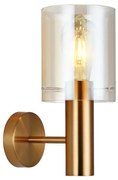 ITALUX WL-5581-1A-BRO+AMB - Nástenné svietidlo SARDO 1xE27/40W/230V mosadz