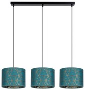 Luster na lanku REZO 3xE27/60W/230V tyrkysová