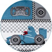 Detský koberec Kids Preteky modrý - kruh