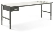 Dielenský stôl Cargo s valčekmi, 2400x750 mm, 1 zásuvka