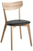 Hnedá dubová stolička s čiernym sedákom Rowico Aegi