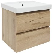 Kúpeľňová skrinka 2 zásuvky s umývadlom SAT B-Way 59x50x45 cm dub matný BWAY260OAKU1