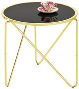 Konferenčný Stolík Gc7336 57x57x54 Mosadz/Čierna Sklo