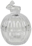 Sklenená dóza s králikom na viečku - 8*8*11 cm