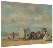Obraz - Eugène Boudin, Beach Scene , reprodukcia (70x50 cm)
