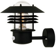 Nordlux Čierne fasádne svietidlo Vejers Sensor pre žiarovku E27 25101003