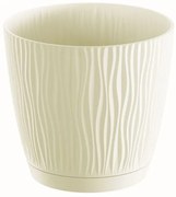 Kvetináč Sandy s miskou krémový