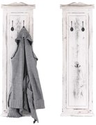 2x vešiaková stena s 3 vešiakmi 30443 - 109x28x3,5 cm, antik biela
