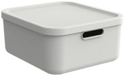 Rotho Úložný box, rovný s víkem, 20l, matně bílá ALBU LIGHT, 40x36x18