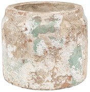 Dekoratívny béžovo-zelený antik terakotový kvetináč Teracci - Ø11*9 cm