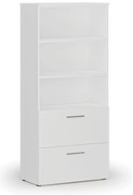 Skriňa so zásuvkami pre závesné zložky PRIMO WHITE, 800 x 420 x 1781 mm, biela