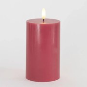 SIRIUS Vosková LED svíčka Sille, růžová švestka, 7,5 x 12,5 cm
