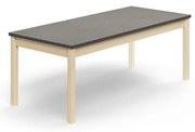 Stôl DECIBEL, 1600x700x590 mm, akustické linoleum, breza/tmavošedá