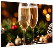 Sklenený obraz - Poháre šampanského (70x50 cm)