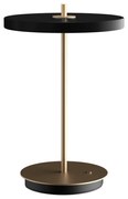 Čierna LED stolová lampa so stmievačom s kovovým tienidlom (výška 31 cm) Asteria Move – UMAGE