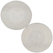 Šnúrkový obojstranný koberec Brussels 205580/10010 sivý / krémový kruh