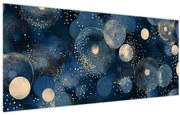 Obraz - Modro-zlaté krúžky (120x50 cm)