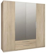 Skriňa Cadixo 200 2D2S2L Dub Sonoma/zrkadlo