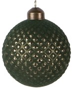 Zelená sklenená vianočná ozdoba gule - Ø 8*9 cm