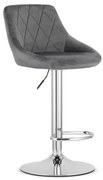 Barová stolička KAST zamatová sivá / chrómová