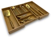 Zeller Present Nastaviteľný organizér do zásuvky, príborník – KESPER bambusový 35 – 58 x 43 cm