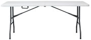 Autronic Záhradný stôl, kov, plast, biela, AZ-K1002 WT