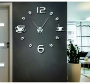 Nalepovacie zrkadlové hodiny na stenu káva| SENTOP 12S023