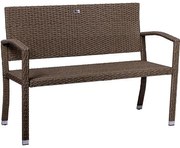 STILISTA záhradná polyratanová lavička 122 x 52 cm, krémová
