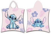 Svetloružové bavlnené detské pončo Lilo and Stitch – Jerry Fabrics
