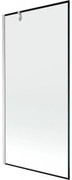 Mexen Next, 1-krídlová vaňová zástena 90 x 150 cm, 6mm číre sklo - čierny vzor, oceľová, 895-090-000-00-70-97