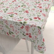 Biante Dekoračný obdĺžnikový obrus Leona LN-138 Červené a zelené lístky 50x100 cm