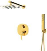 Invena Glamour Trend, podomietková sprchová sada s dažďovou hlavicou 22x22 cm, zlatá lesklá, BS-02-0K9-V