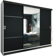 Skriňa Retro 200 2L Biely / Dvierka čierna